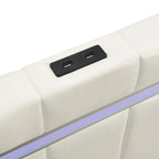 Floating Bed Frame with LED Lights, Full/Queen
