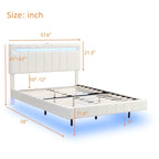 Floating Bed Frame with LED Lights, Full/Queen