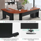 83 L-Shaped Executive Desk, Large L Office Desk with 3-Drawer Mobile File Cabinet, Business Furniture Desk Workstation