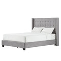 Melina Tufted Linen Wingback Platform Bed by  Bold