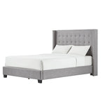 Melina Tufted Linen Wingback Platform Bed by  Bold