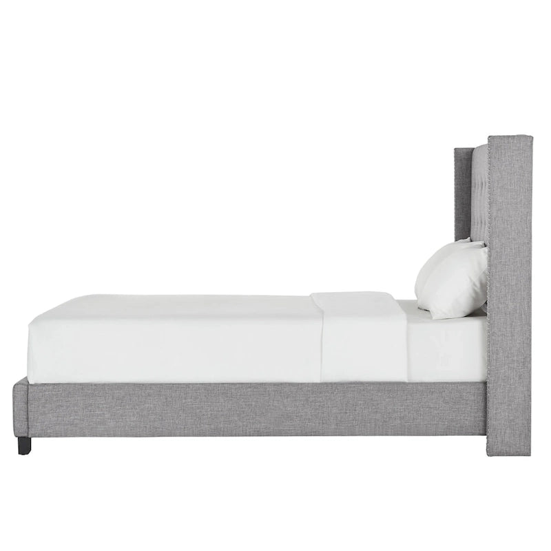 Melina Tufted Linen Wingback Platform Bed by  Bold