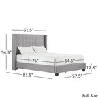 Melina Tufted Linen Wingback Platform Bed by  Bold