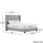 Melina Tufted Linen Wingback Platform Bed by  Bold