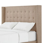 Melina Tufted Linen Wingback Platform Bed by  Bold
