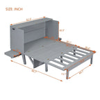 Queen Murphy Bed with USB and Side Shelves, 80.3"L