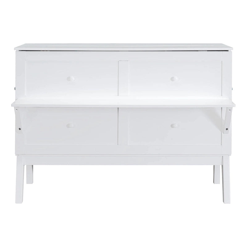 Queen Murphy Bed with USB and Side Shelves, 80.3"L