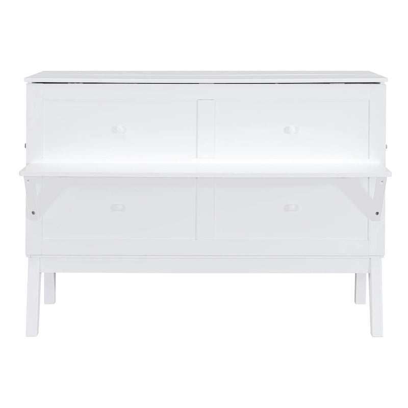 Queen Murphy Bed with USB and Side Shelves, 80.3"L