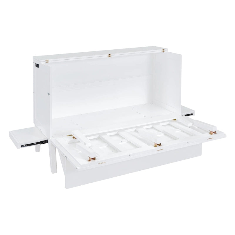 Queen Murphy Bed with USB and Side Shelves, 80.3"L