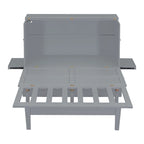 Queen Murphy Bed with USB and Side Shelves, 80.3"L