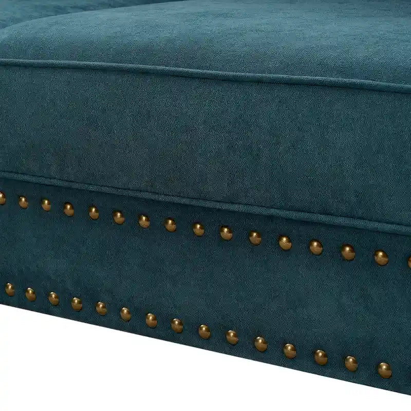 Modern Sofa for Living Room, 82 Green Chenille Sofa Couch, Sectional Love Seat Couch with Brown Legs, Upholstered Sofa for Apar