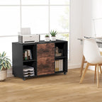 Wood File Cabinet with 2 Drawers and 4 Shelves, 39.5"W