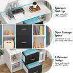 Wood File Cabinet with 2 Drawers and 4 Shelves, 39.5"W