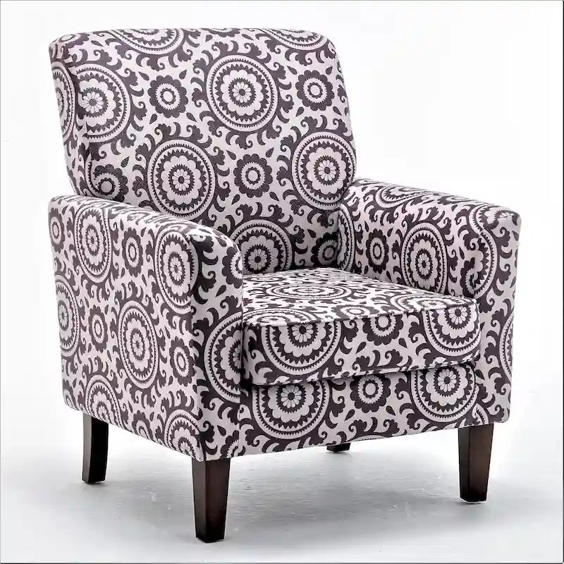 Modern Accent Armchair with Birch Wood Frame and Microfiber Upholstery