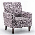 Modern Accent Armchair with Birch Wood Frame and Microfiber Upholstery