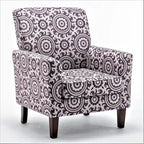 Modern Accent Armchair with Birch Wood Frame and Microfiber Upholstery