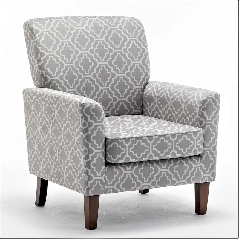 Modern Accent Armchair with Birch Wood Frame and Microfiber Upholstery