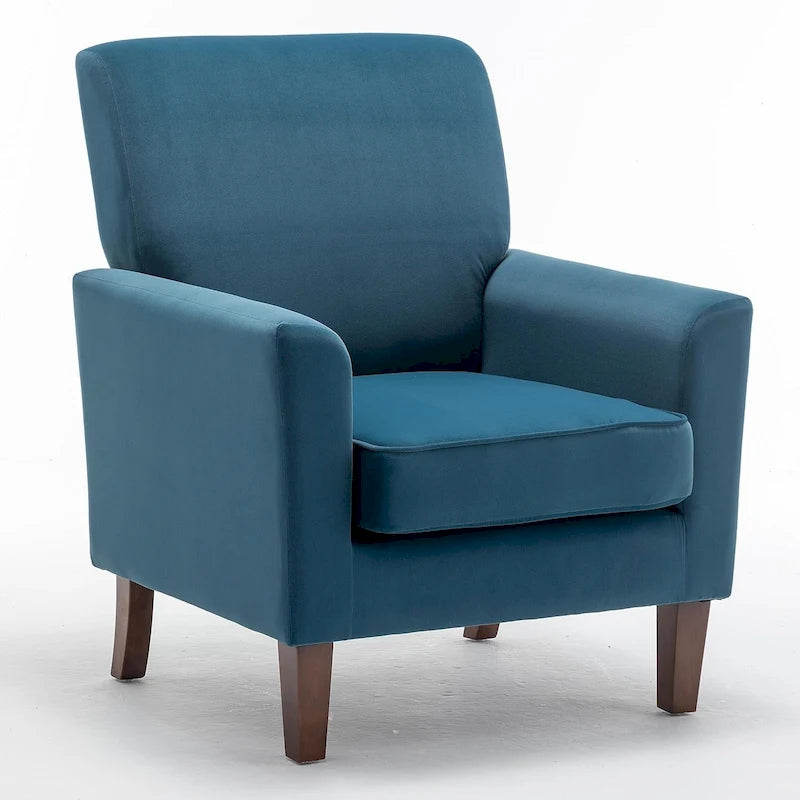 Modern Accent Armchair with Birch Wood Frame and Microfiber Upholstery