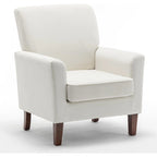 Modern Accent Armchair with Birch Wood Frame and Microfiber Upholstery