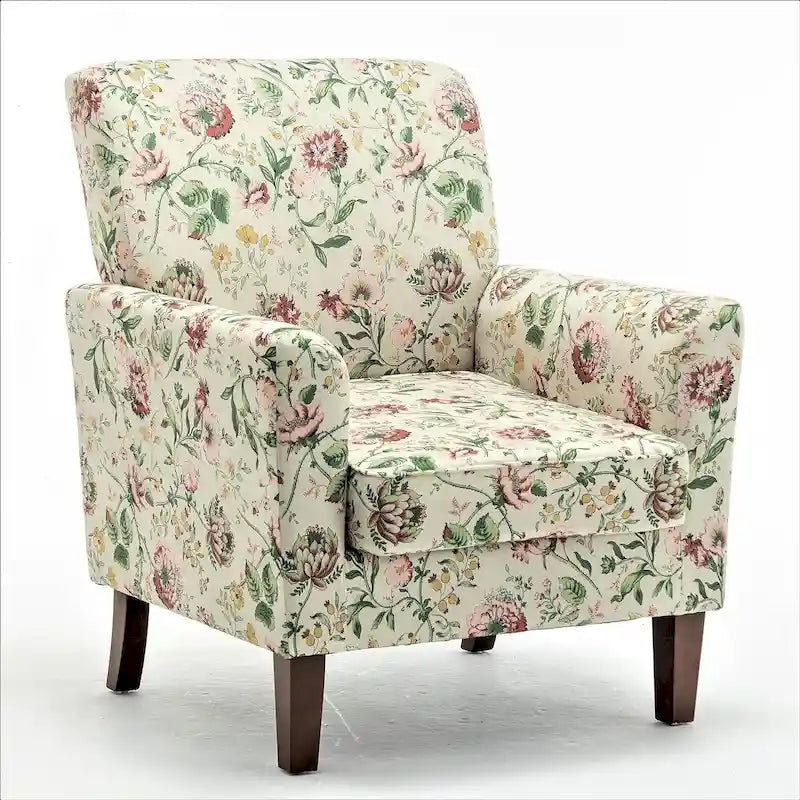 Modern Accent Armchair with Birch Wood Frame and Microfiber Upholstery