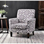 Modern Accent Armchair with Birch Wood Frame and Microfiber Upholstery