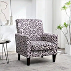 Modern Accent Armchair with Birch Wood Frame and Microfiber Upholstery
