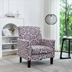 Modern Accent Armchair with Birch Wood Frame and Microfiber Upholstery