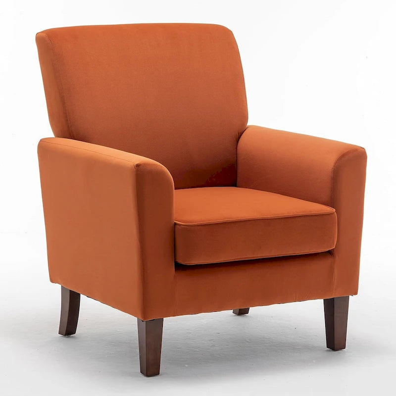 Modern Accent Armchair with Birch Wood Frame and Microfiber Upholstery