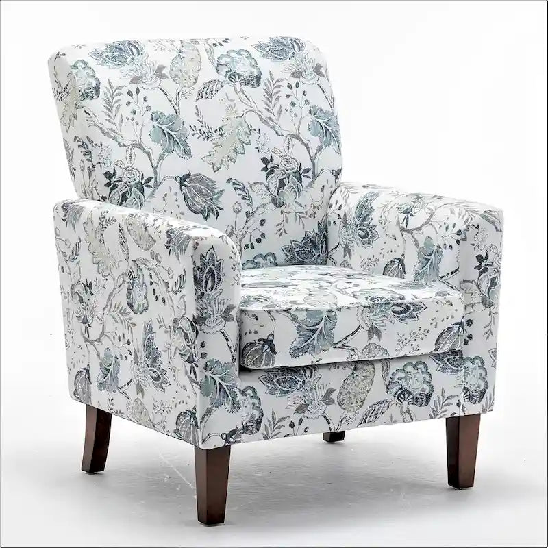 Modern Accent Armchair with Birch Wood Frame and Microfiber Upholstery