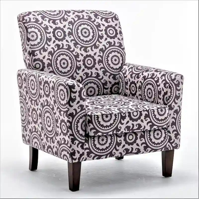 Modern Accent Armchair with Birch Wood Frame and Microfiber Upholstery