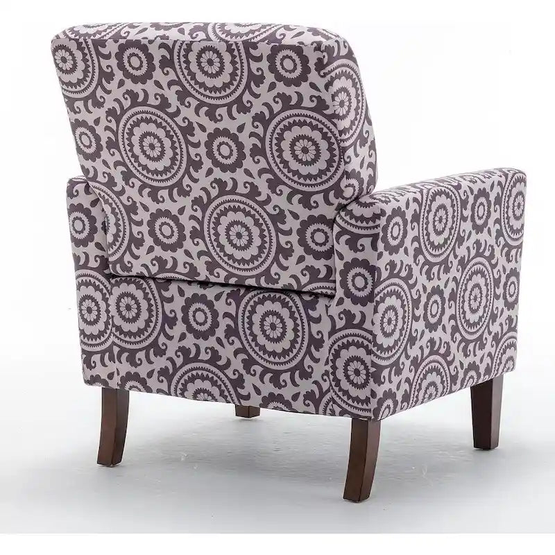 Modern Accent Armchair with Birch Wood Frame and Microfiber Upholstery