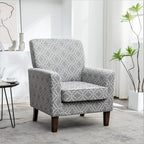 Modern Accent Armchair with Birch Wood Frame and Microfiber Upholstery