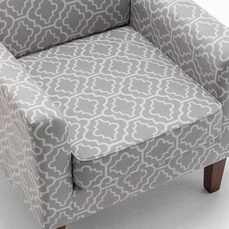 Modern Accent Armchair with Birch Wood Frame and Microfiber Upholstery