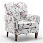 Modern Accent Armchair with Birch Wood Frame and Microfiber Upholstery