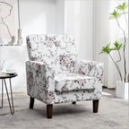 Modern Accent Armchair with Birch Wood Frame and Microfiber Upholstery