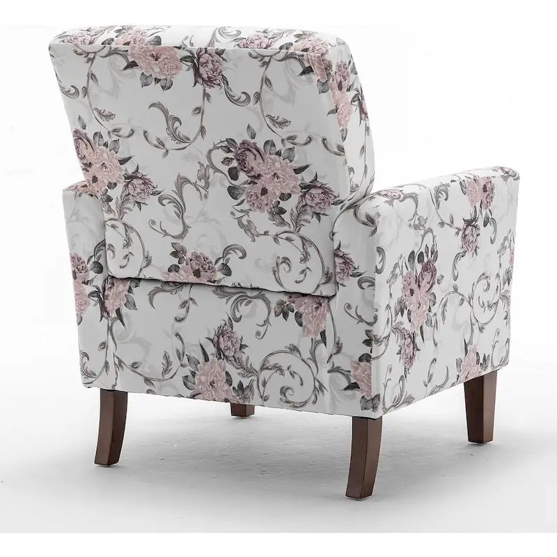 Modern Accent Armchair with Birch Wood Frame and Microfiber Upholstery