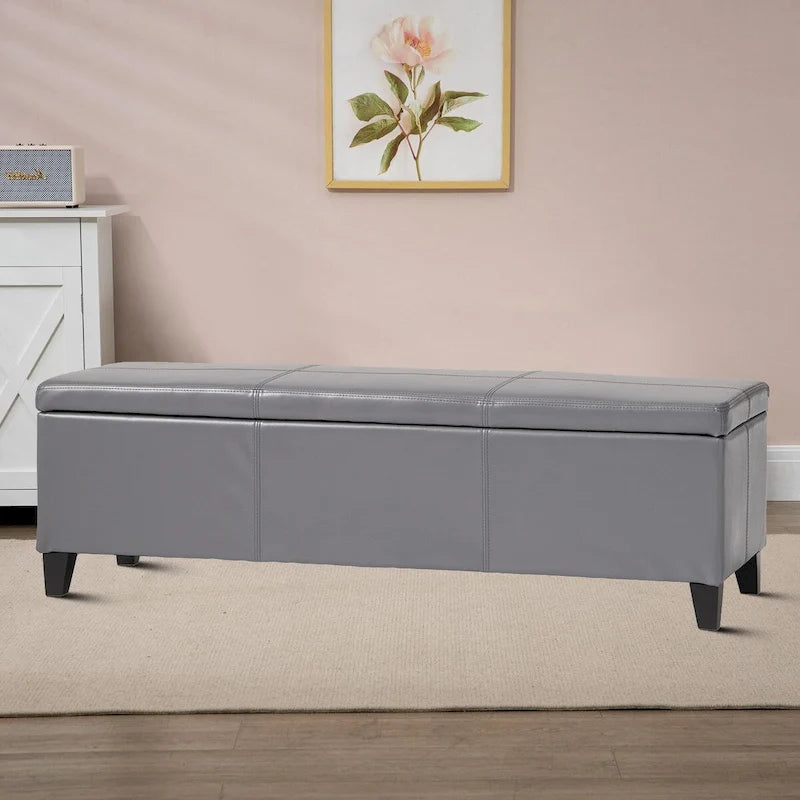 Contemporary Minimalist Design Upholstered Storage Bench