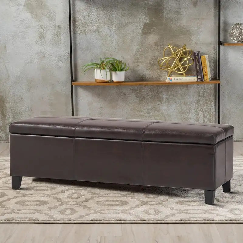 Contemporary Minimalist Design Upholstered Storage Bench