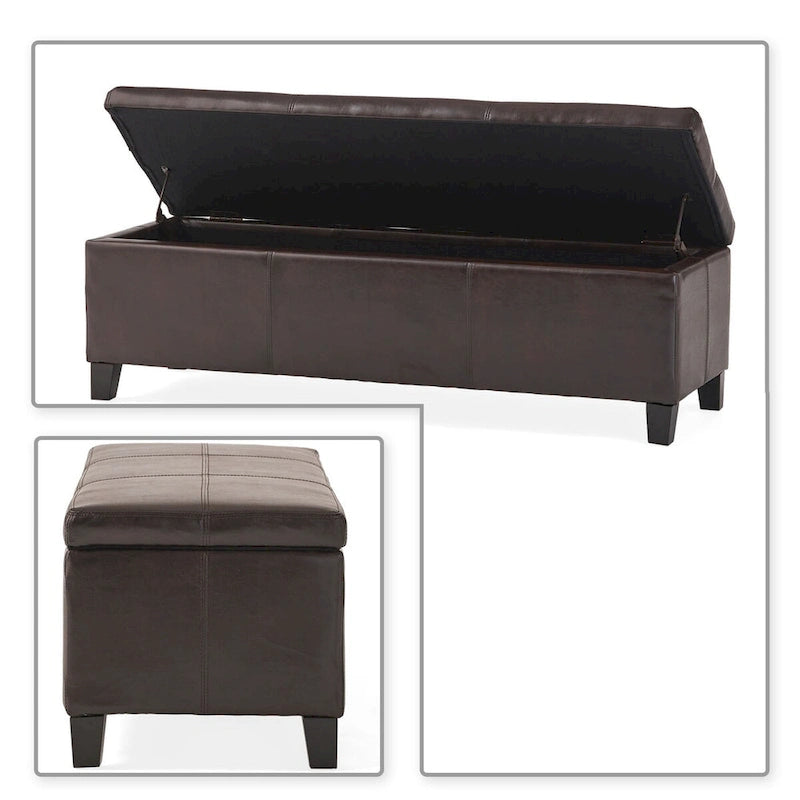 Contemporary Minimalist Design Upholstered Storage Bench
