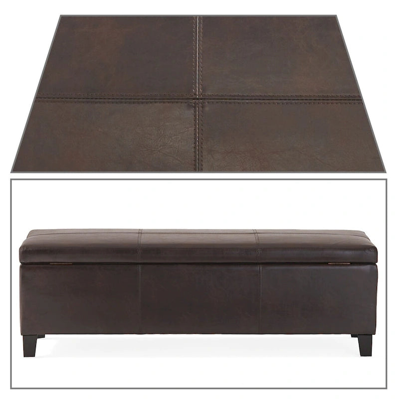 Contemporary Minimalist Design Upholstered Storage Bench