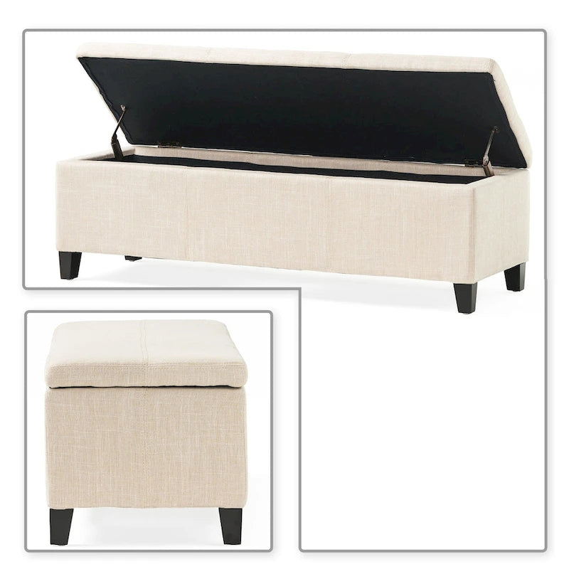 Contemporary Minimalist Design Upholstered Storage Bench