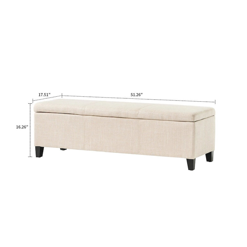 Contemporary Minimalist Design Upholstered Storage Bench