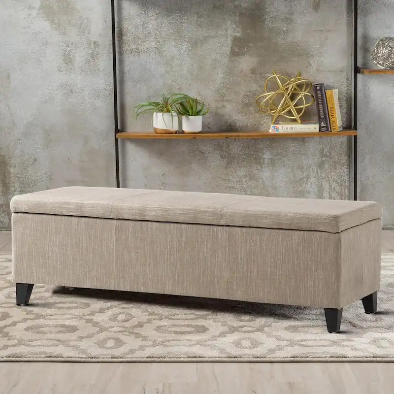 Contemporary Minimalist Design Upholstered Storage Bench