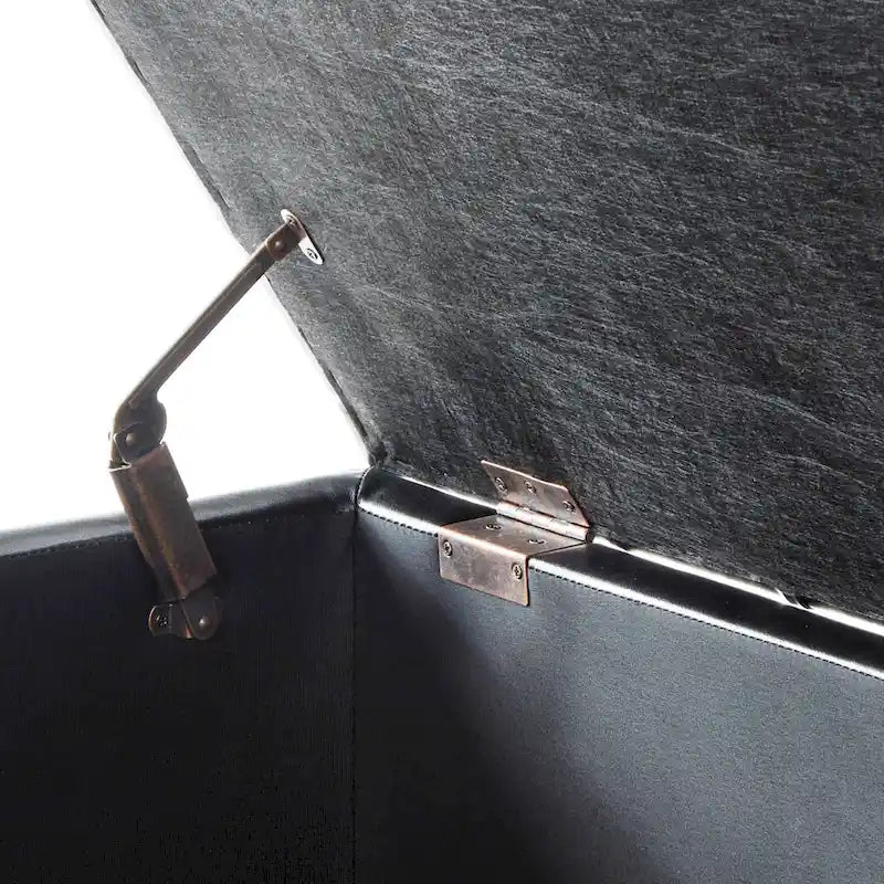 Upholstered Tufted Button Storage Ottoman Bench