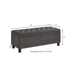 Upholstered Tufted Button Storage Ottoman Bench