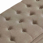 Upholstered Tufted Button Storage Ottoman Bench