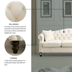 Chesterfield 3-Seater Tufted Sofa with Rolled Arms