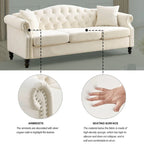 Chesterfield 3-Seater Tufted Sofa with Rolled Arms