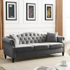 Chesterfield 3-Seater Tufted Sofa with Rolled Arms
