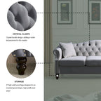 Chesterfield 3-Seater Tufted Sofa with Rolled Arms